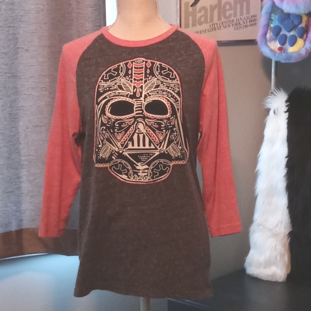 Star Wars Darth Vader Sugar Skull Raglan Tee